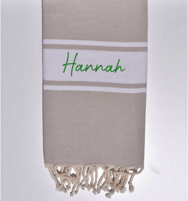 Personalized Turkish Beach Towels - Embroidered Name - Threadart.com
