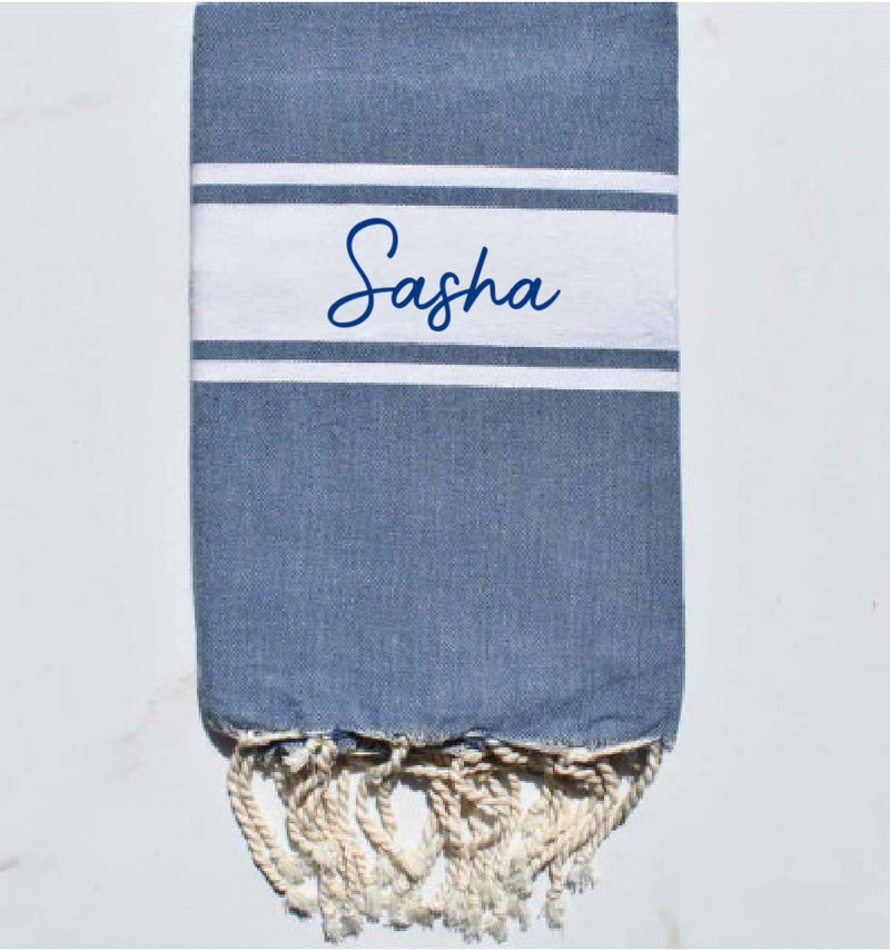 Personalized Turkish Beach Towels - Embroidered Name - Threadart.com