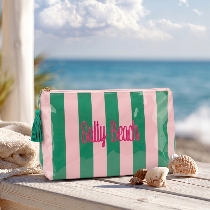 Personalized Clear Coated Bag Pouch - Customized With Embroidery - Threadart.com