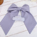 Personalized Newborn Baby Bow - Linen Fabric Ribbon with Embroidery Pendant - 10 Color Options - Threadart.com