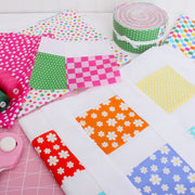 Fat Quarter Bundle - Five Yellow Confetti Brights Precut Cotton Fabrics - Threadart.com