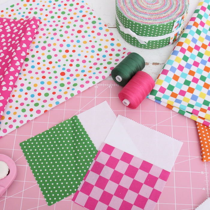 Fat Quarter Bundle - Five Yellow Confetti Brights Precut Cotton Fabrics - Threadart.com