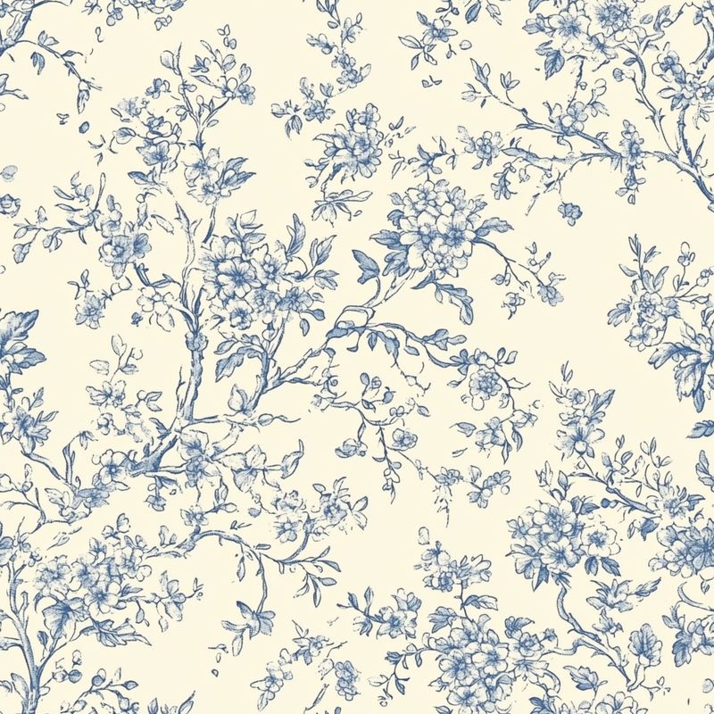 Fat Quarter Bundle - Five Light Blue & White Precut Cotton Fabrics - Threadart.com