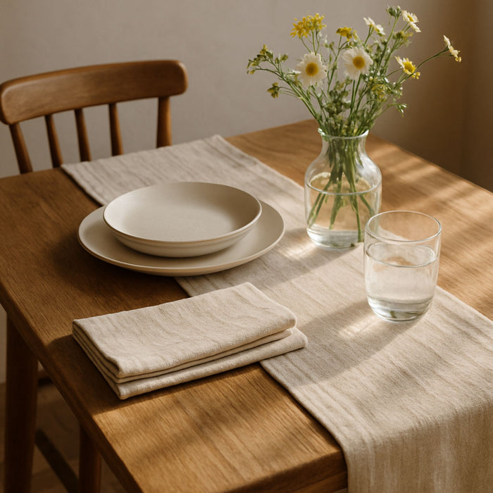 Premium Linen Fabric By The Yard - Natural 55" Width - Cotton Linen Blend Fabric For Embroidery, Apparel, Cross Stitch - Threadart.com