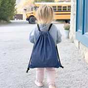 Set of 3 Denim Drawstring Tote Bag - Threadart.com
