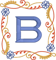 Autumn Floral Monogram Frame Embroidery Design Instant Download - 3 Sizes - 8 Formats - ThreadArt - Threadart.com