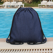 Denim Cinch Drawstring Tote Bag BackPack - - Threadart.com