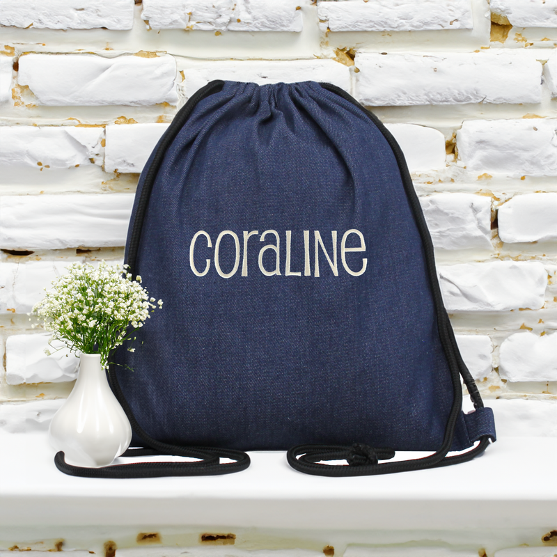 Personalized Drawstring Bags - Embroidered Name - Threadart.com