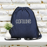 Personalized Drawstring Bags - Embroidered Name - Threadart.com