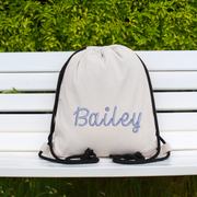Personalized Canvas Drawstring Bags - Embroidered Name - Threadart.com