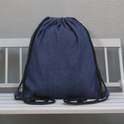 Denim Cinch Drawstring Tote Bag BackPack - - Threadart.com