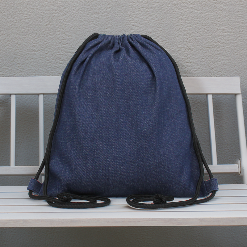 Denim Cinch Drawstring Tote Bag BackPack - - Threadart.com