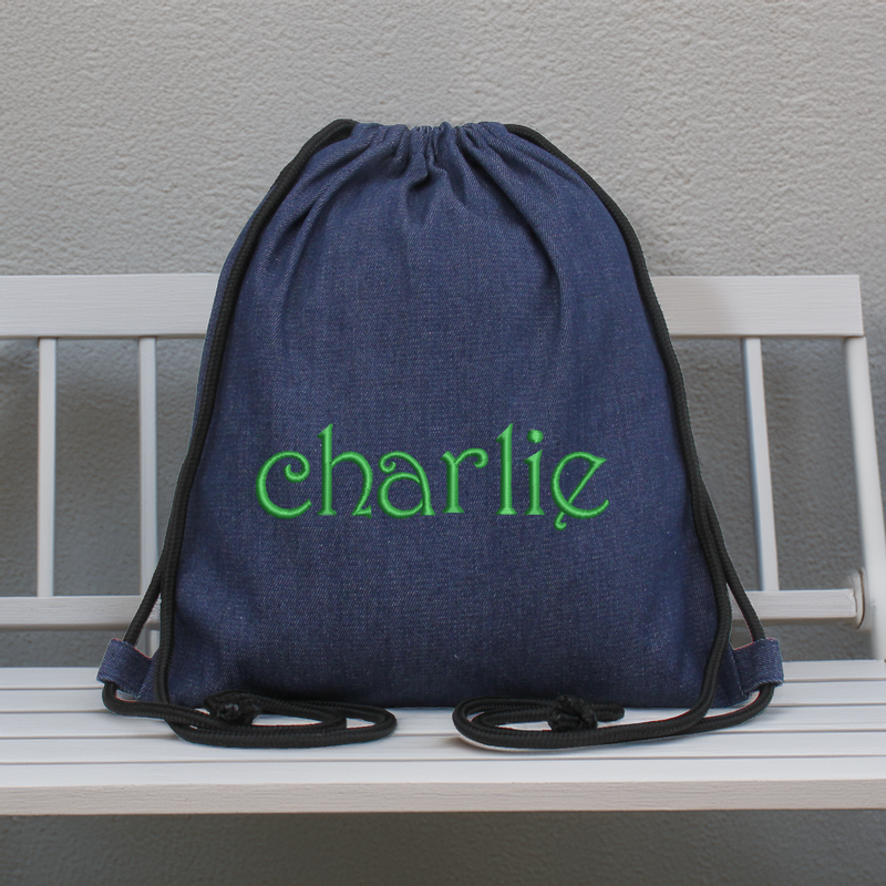 Set of 3 Denim Drawstring Tote Bag - Threadart.com