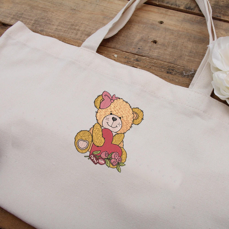 Valentine Teddy Bear with Heart Machine Embroidery Design Instant Download - 3 Sizes - 8 Formats - ThreadArt - Threadart.com