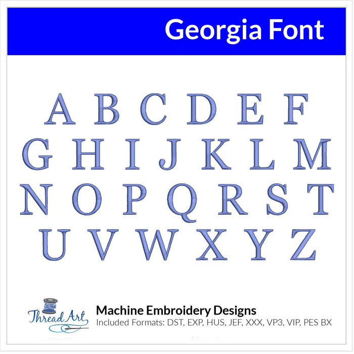 Georgia Block Letters Georgia Font Machine Embroidery Design Set - Alphabet Letters Numbers ...