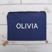 Personalized Canvas Zipper Pouch - Embroidered Name - Threadart.com