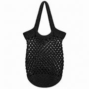 Everyday Market Tote Crochet Kit - Black - 100% Cotton Yarn Included - Threadart.com