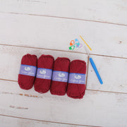 Everyday Market Tote Crochet Kit - Burgundy - 100% Cotton Yarn Included - Threadart.com