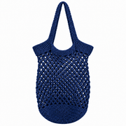 Everyday Market Tote Crochet Kit - Navy - 100% Cotton Yarn Included - Threadart.com
