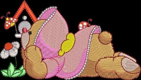 Spring Bear Machine Embroidery Design Instant Download - 4 Sizes - 8 Formats - ThreadArt - Threadart.com