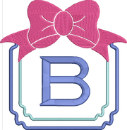 Bow Topped Monogram Frame Embroidery Design Instant Download - 3 Sizes - 8 Formats - ThreadArt - Threadart.com
