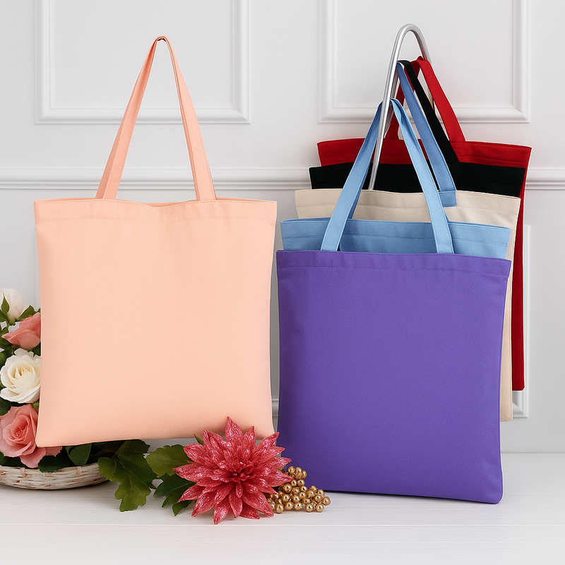 Blank Canvas Tote Bag - Navy - 100% Cotton- 14.5x17x3 - Threadart.com