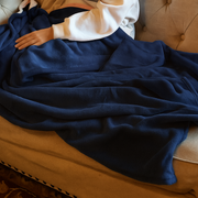 Pack of 3 Plush Fleece Blanket - Dark Blue - Threadart.com