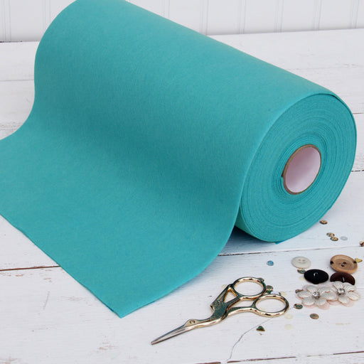 Teal Felt 12" x 10 Yard Roll - Soft Premium Felt Fabric - Threadart.com