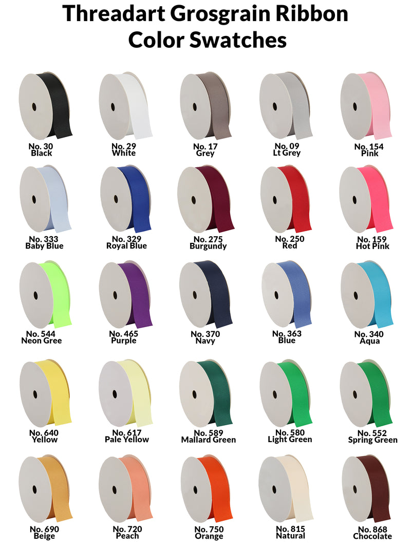 Monogrammed Grosgrain Ribbon Bows - Embroidered Initial - Threadart.com