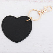 Personalized Heart Keychain Bag Pendant - Pink, Ivory, or Black - Threadart.com