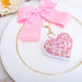 Personalized Fabric Heart Keychain - Bag Charm or Party Favor - Cotton Print Fabrics - Threadart.com