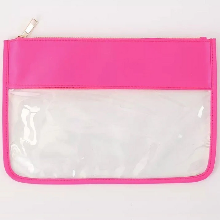 Personalized Clear Zipper Pouch Bags with Embroidery - Customized With Name or Words - Threadart.com