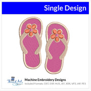 Flip Flops Sandals Embroidery Design Instant Download Cute Beach Summer - 3 Sizes - 8 Formats - ThreadArt - Threadart.com