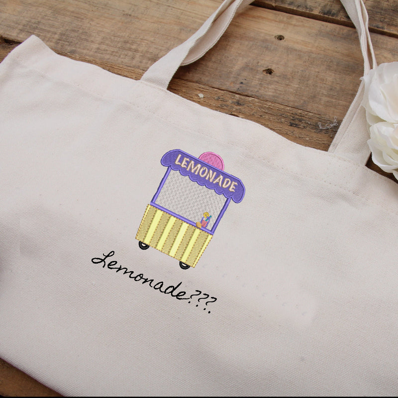 Lemon Stand Embroidery Design Instant Download Cute Summer Vintage - 3 Sizes - 8 Formats - ThreadArt - Threadart.com