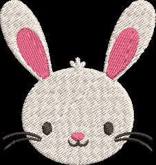 Cute Bunny Face Embroidery Design Instant Download Cute - 3 Sizes - 8 Formats - ThreadArt - Threadart.com