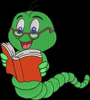 Caterpillar Reading Book Embroidery Design Instant Download Cute Back to School - 3 Sizes - 8 Formats - ThreadArt - Threadart.com