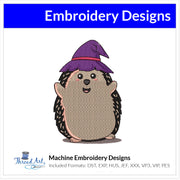 Cute Animal with Witch Hat Embroidery Design Instant Download Cute Halloween - 3 Sizes - 8 Formats - ThreadArt - Threadart.com