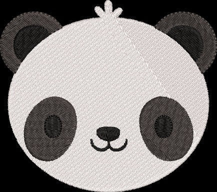Cute Panda Face Embroidery Design Instant Download Cute Kids Design - 3 Sizes - 8 Formats - ThreadArt - Threadart.com