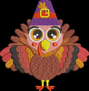 Turkey Embroidery Design Instant Download Cute Turkey Thanksgiving - 3 Sizes - 8 Formats - ThreadArt - Threadart.com