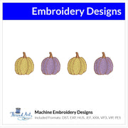 Pumpkin Row Embroidery Design Instant Download  - 3 Sizes - 8 Formats - ThreadArt - Threadart.com