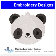 Cute Panda Face Embroidery Design Instant Download Cute Kids Design - 3 Sizes - 8 Formats - ThreadArt - Threadart.com