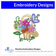 Spring Bouquet Cute Garden Embroidery Design Instant Download  - Multiple Sizes - 8 Formats - ThreadArt - Threadart.com
