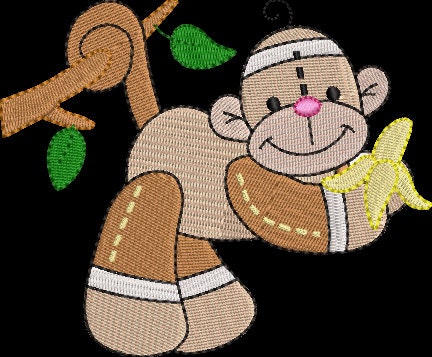 Sock Monkey Embroidery Design  Instant Download  - Multiple Sizes - 8 Formats - ThreadArt - Threadart.com