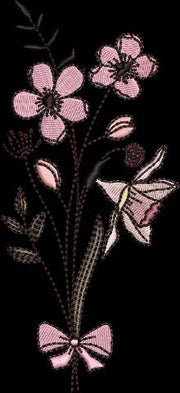 March Flower Bouquet Embroidery Design Instant Download Cute Birth Month Flowers Birthday - 8 Formats - ThreadArt - Threadart.com