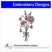 January Flower Bouquet Embroidery Design Instant Download Cute Birth Month Flowers Birthday - 8 Formats - ThreadArt - Threadart.com