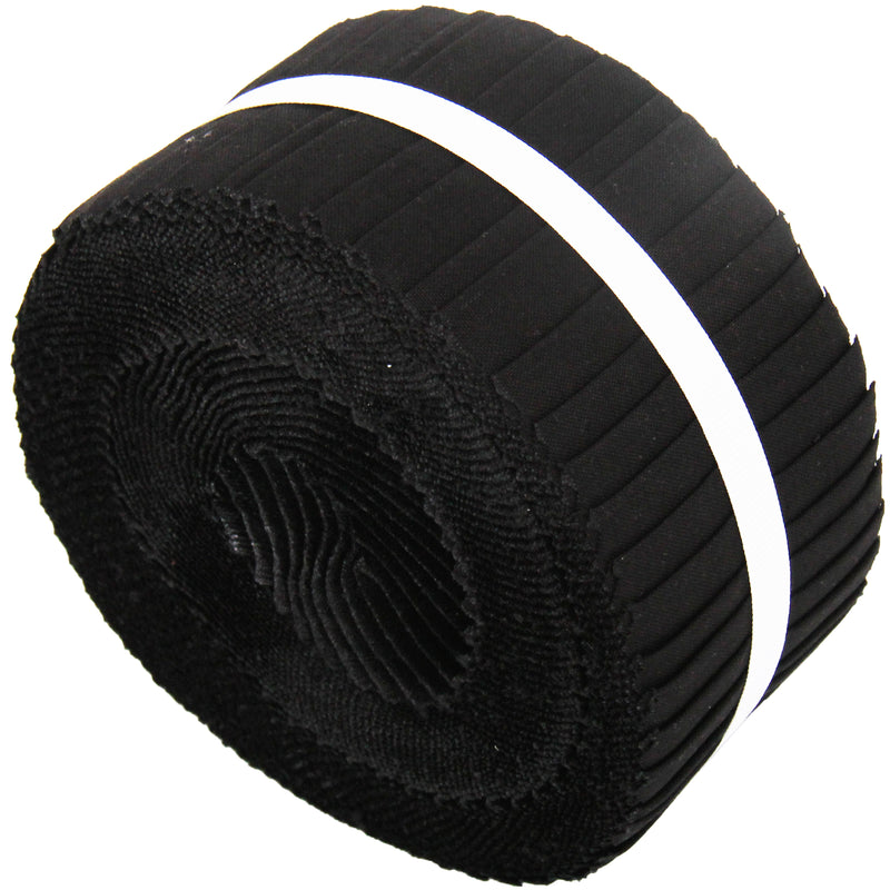Jelly Roll Fabric Strips, 40 Precut Fabric Strips in Black, Premium Cotton - Threadart.com