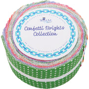 Jelly Roll Fabric Strips, 40 Precut Fabric Strips in Confetti Bright Prints, Premium Cotton - Threadart.com