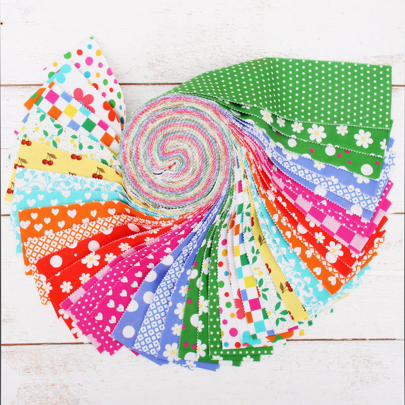 Fat Quarter Bundle - Five Yellow Confetti Brights Precut Cotton Fabrics - Threadart.com