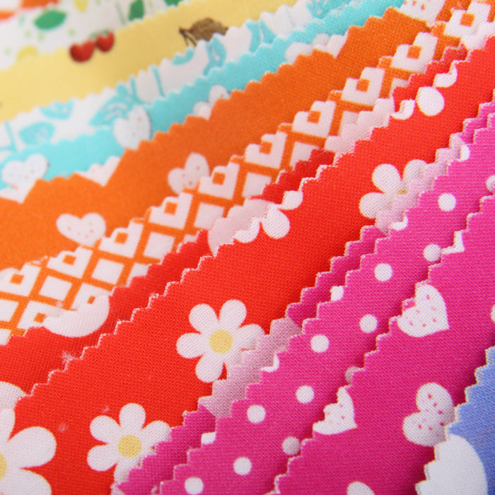 Fat Quarter Bundle - Five Yellow Confetti Brights Precut Cotton Fabrics - Threadart.com