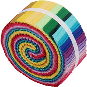 Jelly Roll Fabric Strips, 40 Precut Fabric Strips in Rainbow Colors, Premium Cotton - Threadart.com